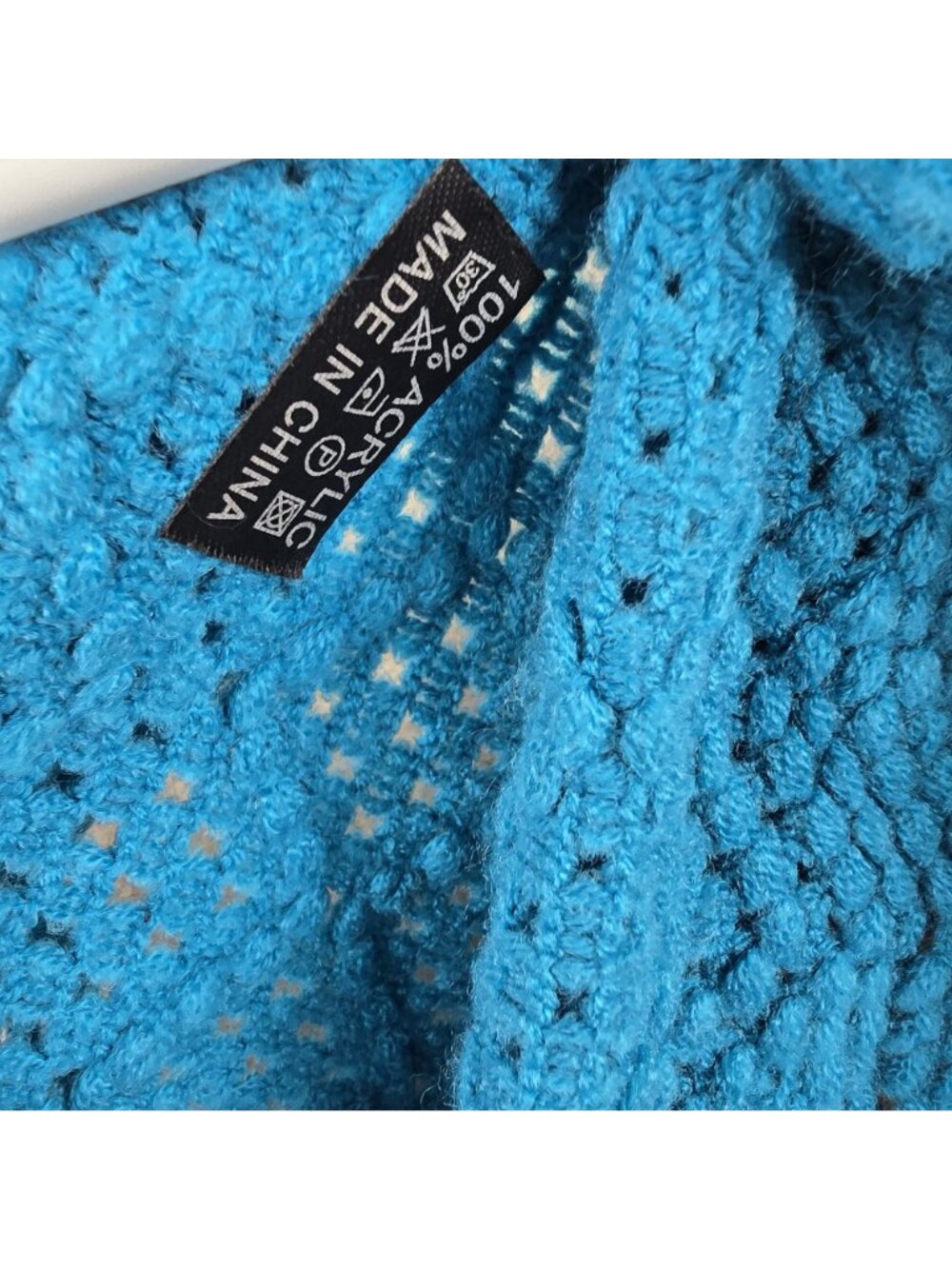 Womens Blue Crochet Scarf & Matching Headband Set Acrylic Lightweight Design - Picture 6 of 7